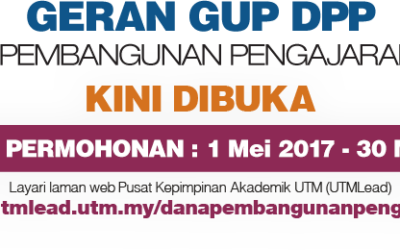 Makluman pembukaan Geran GUP DPP 2017