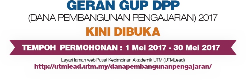 Makluman pembukaan Geran GUP DPP 2017